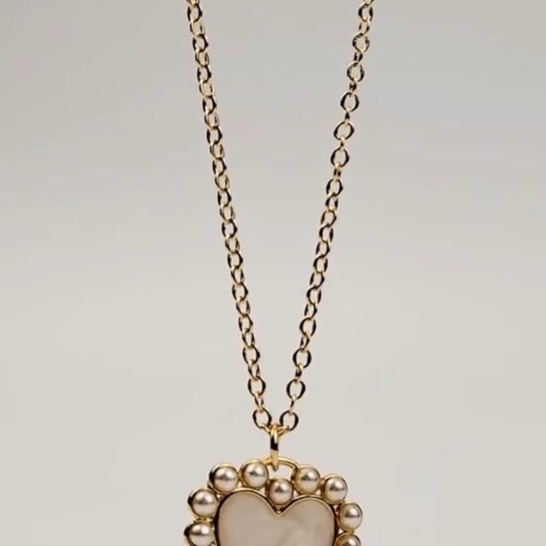 Cadena Corazón Perlas